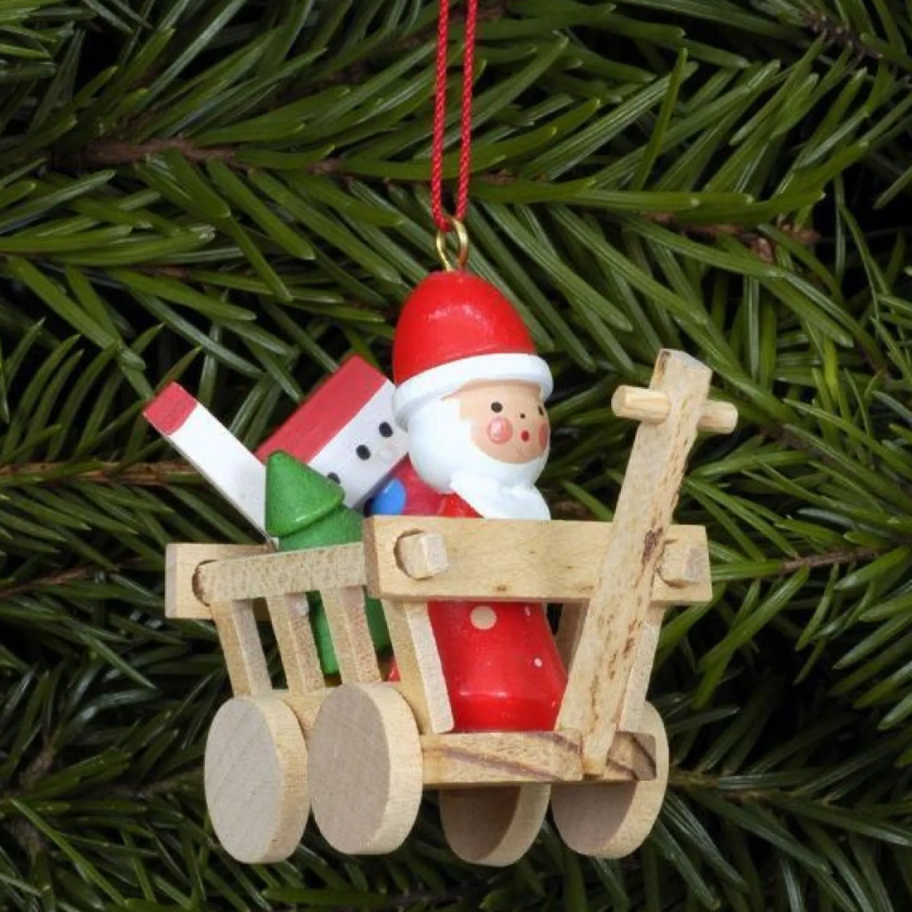 Christian Ulbricht Alpine Santa In Wagon - Christmas Tree Decoration| All Tree Decorations