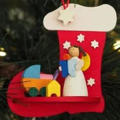 Graupner Angel In A Stocking (Baby & Pram) - Christmas Tree Decoration| All Tree Decorations