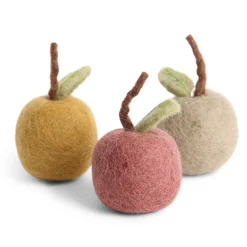 En Gry & Sif Apples - Pastel (Set Of 3) - Hanging Decorations| Felt Christmas Tree Decorations