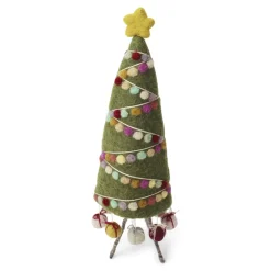 En Gry & Sif Christmas Figurine - A Decorated Tree With Garlands - X Large| Felt Figurines