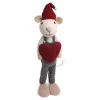 En Gry & Sif Christmas Figurine - Winter Mouse With Heart (White) - Extra Large| Felt Figurines