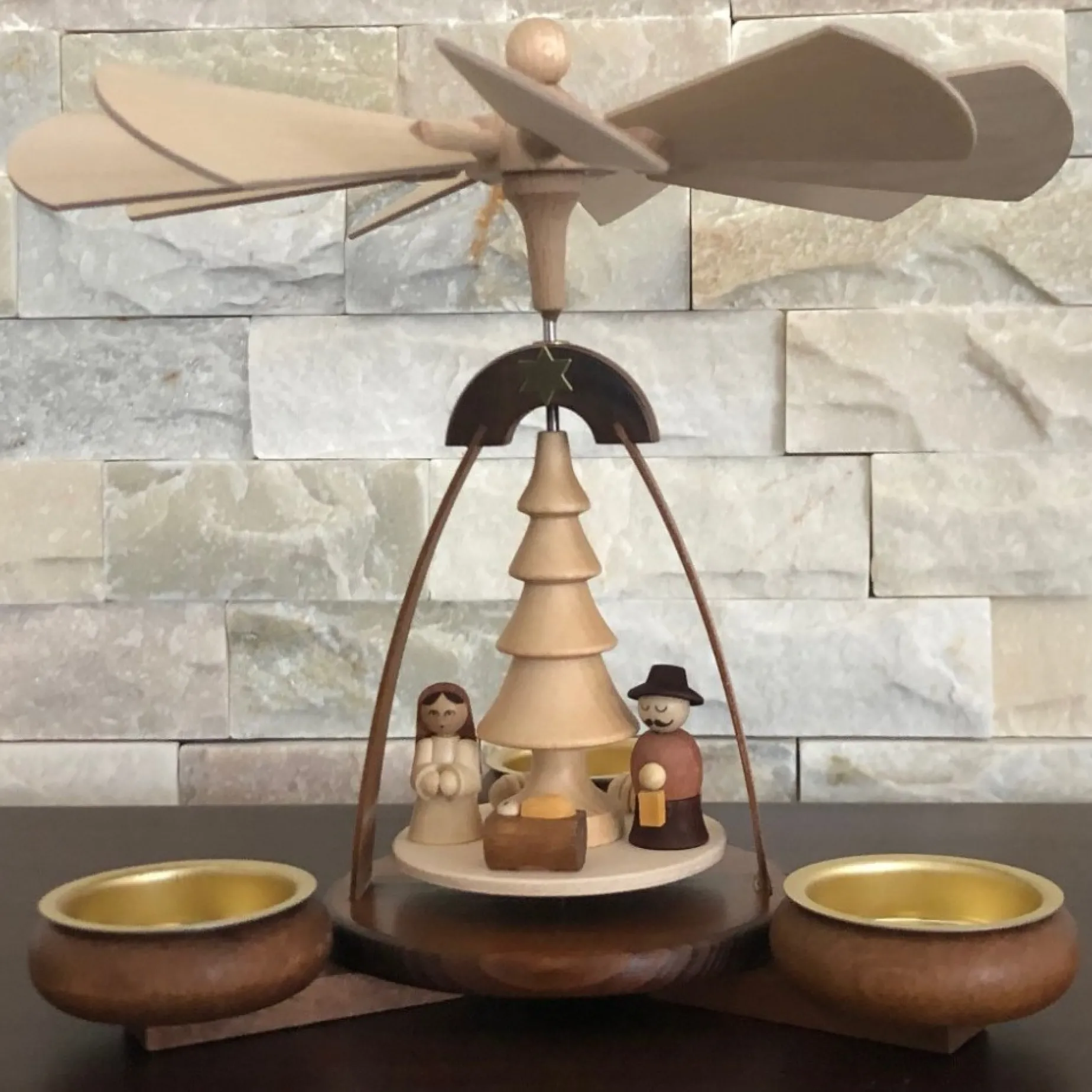 Paul Ullrich Christmas Pyramid (Medium)- Nativity (Natural)| Christmas Pyramids