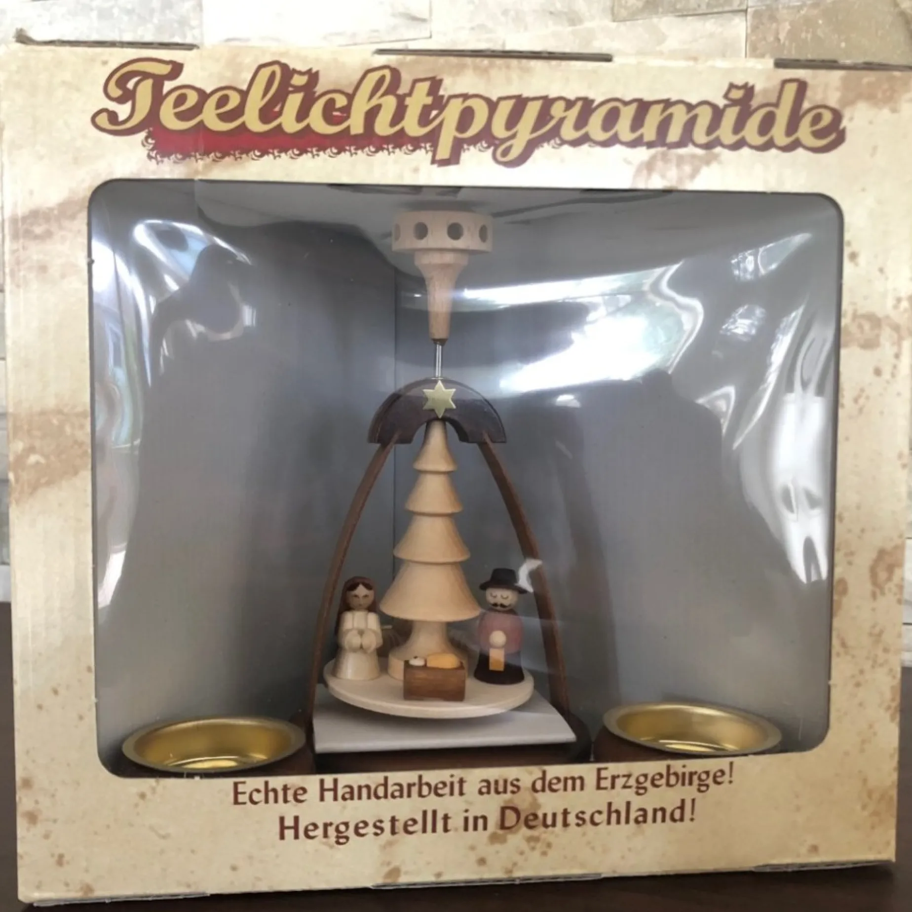 Paul Ullrich Christmas Pyramid (Medium)- Nativity (Natural)| Christmas Pyramids