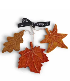 En Gry & Sif Fall Hanging Decoration - Fall Leaves (Set Of 3)| Felt Christmas Tree Decorations