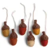 En Gry & Sif Fall Hanging Decoration - Little Acorns In Russet Tones (Set Of 6)| All Tree Decorations