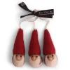 En Gry & Sif Felt Christmas Tree Decoration - Gnome Faces (Set Of 3) - Classic Colors| Felt Christmas Tree Decorations