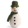 En Gry & Sif Felt Christmas Tree Decoration - Snowman With Green Hat And Scarf| All Tree Decorations