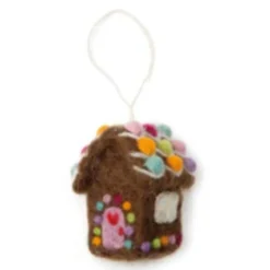 En Gry & Sif Felt Christmas Tree Decoration - Gingerbread House| Felt Christmas Tree Decorations