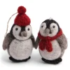 En Gry & Sif Felt Christmas Tree Decoration - Penguin Pair With Beanie And Scarf| All Tree Decorations