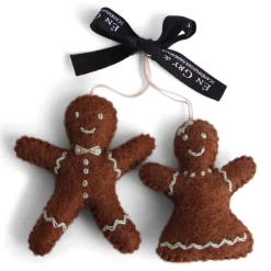 En Gry & Sif Felt Christmas Tree Decoration - Gingerbread Couple (Set Of 2)| Felt Christmas Tree Decorations
