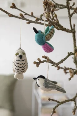 En Gry & Sif Felt Christmas Tree Decoration - Snow Owl| Felt Christmas Tree Decorations