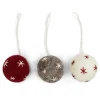 En Gry & Sif Felt Christmas Tree Decoration - Baubles With Starry Stiching (Set Of 3)| Felt Christmas Tree Decorations