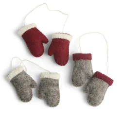 En Gry & Sif Felt Christmas Tree Decoration - Mittens (Set Of 3)| All Tree Decorations