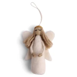 En Gry & Sif Felt Christmas Tree Decoration - Angel With Golden Halo| All Tree Decorations