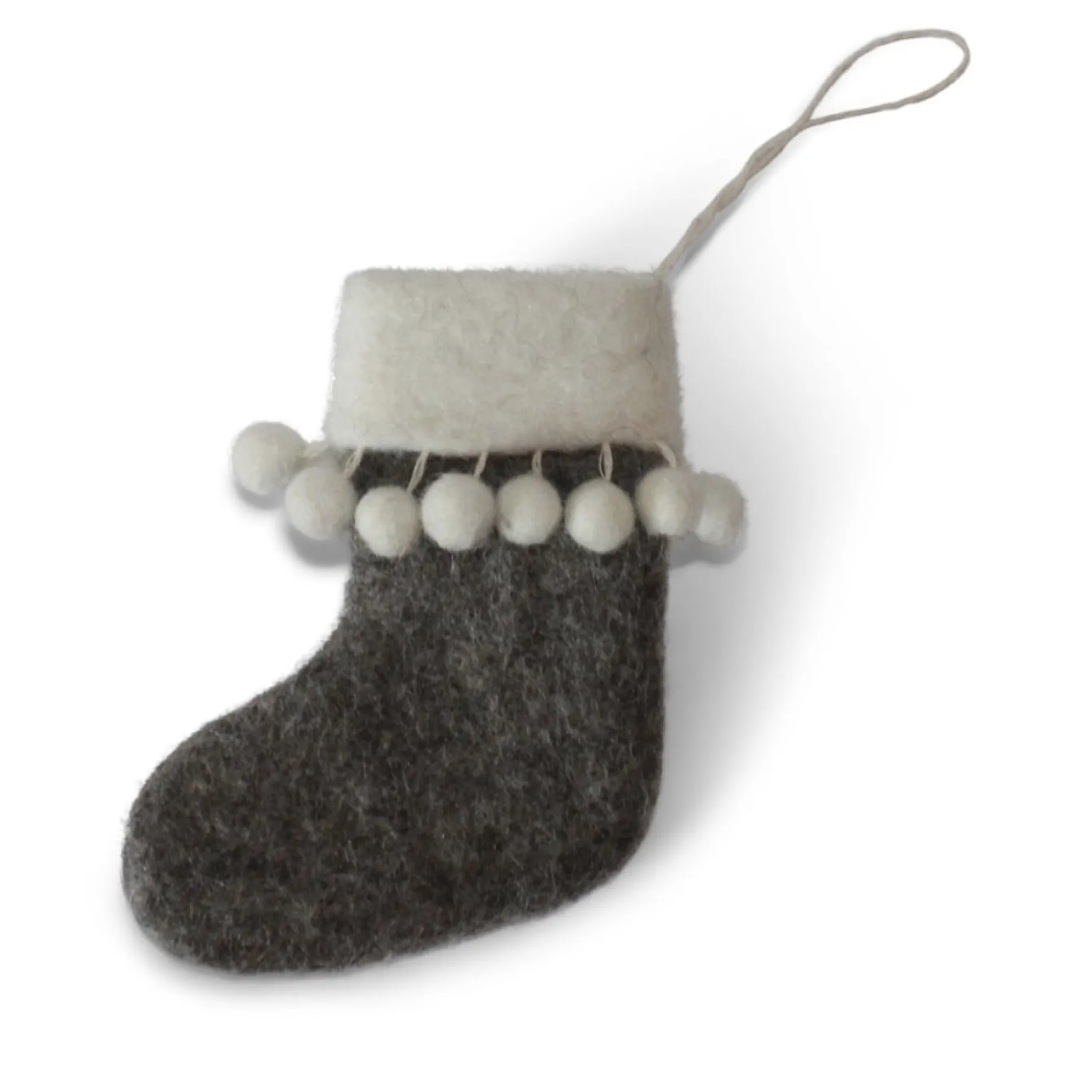 En Gry & Sif Felt Christmas Tree Decoration - Christmas Stockings With Pom-Poms| Felt Christmas Tree Decorations