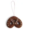En Gry & Sif Felt Christmas Tree Decoration - Gingerbread Pretzel| Felt Christmas Tree Decorations