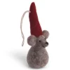 En Gry & Sif Felt Christmas Tree Decoration - Christmas Mouse| Felt Christmas Tree Decorations