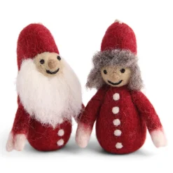 En Gry & Sif Felt Christmas Tree Decoration - Mr And Mrs Pixie (Large)| All Tree Decorations