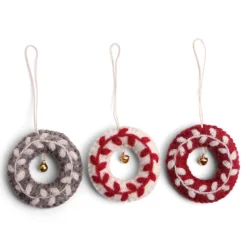 En Gry & Sif Felt Christmas Tree Decoration - Wreaths (Set Of 3)| Felt Christmas Tree Decorations