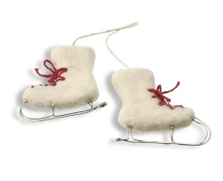 En Gry & Sif Felt Christmas Tree Decoration - Ice Skates (White)| All Tree Decorations