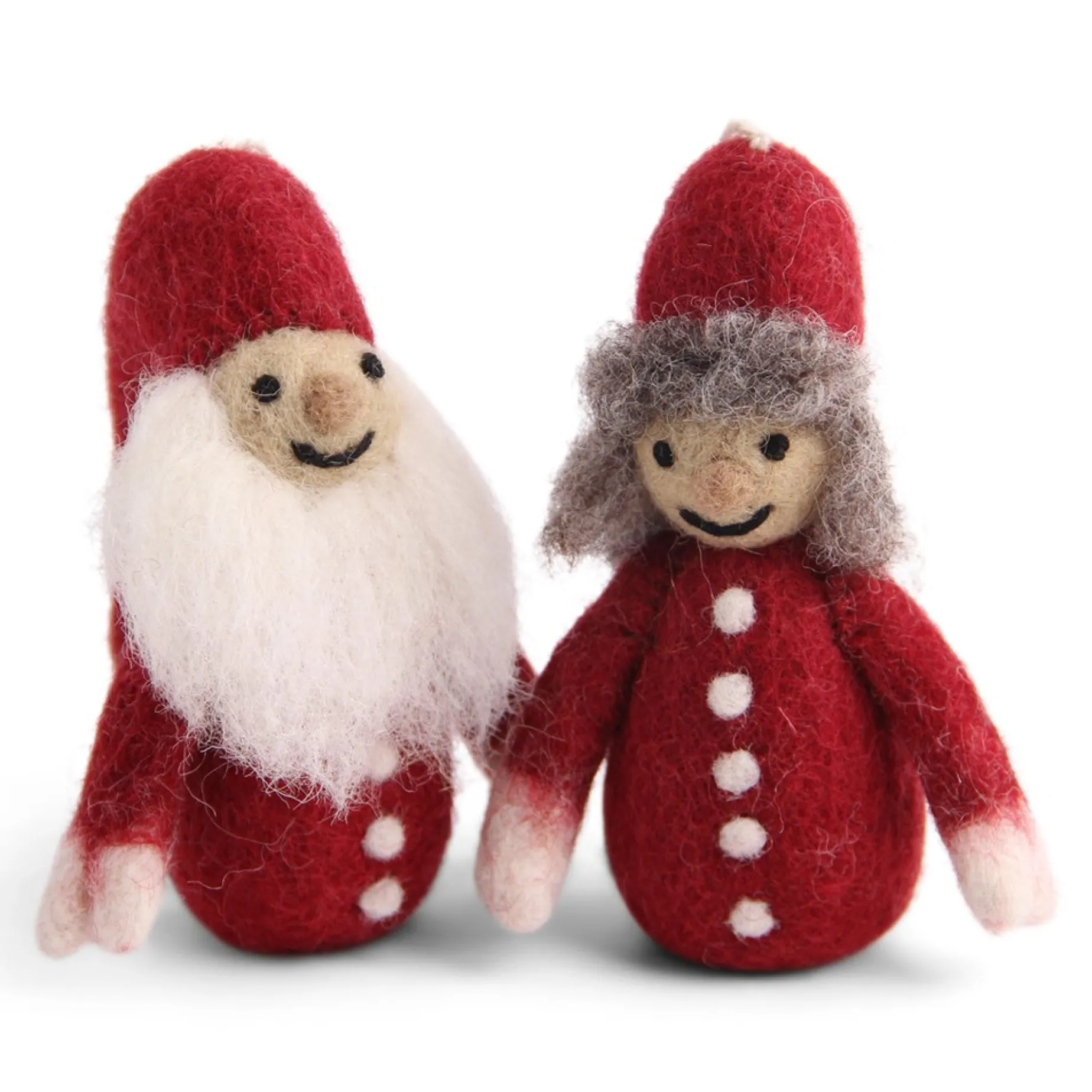 En Gry & Sif Felt Christmas Tree Decoration - Mr And Mrs Pixie (Large)| Felt Christmas Tree Decorations