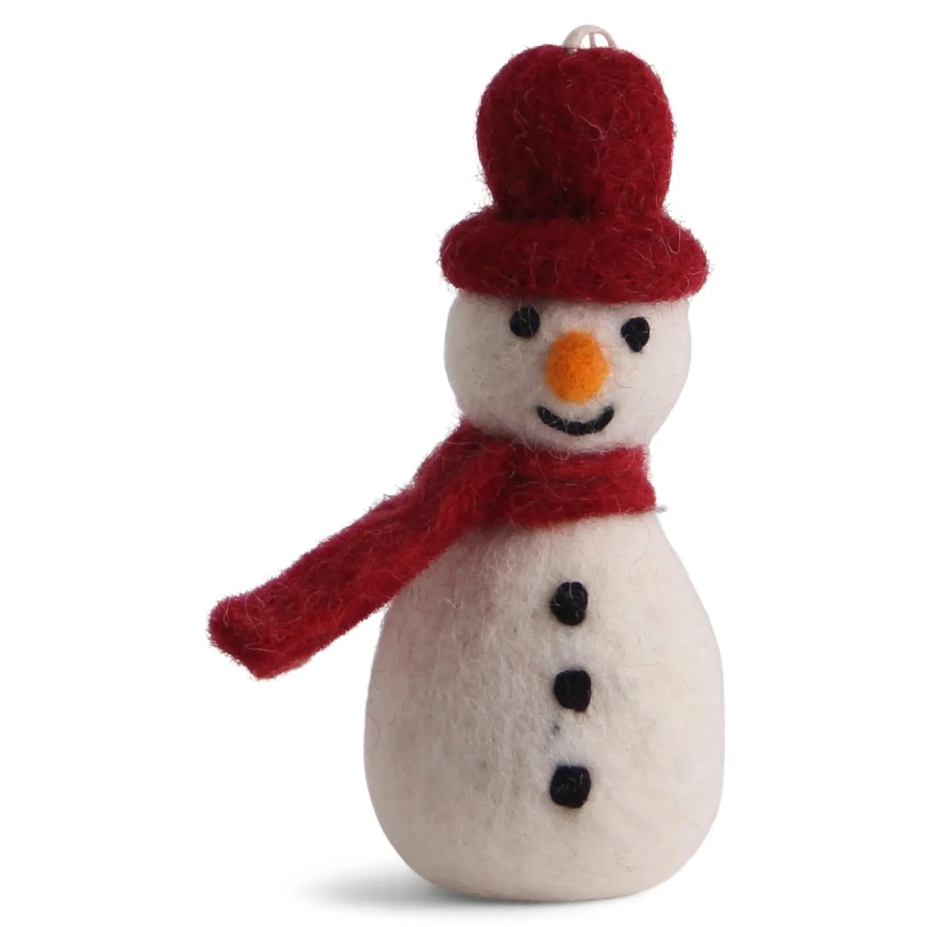 En Gry & Sif Felt Christmas Tree Decoration - Snowman With Red Hat And Scarf| All Tree Decorations