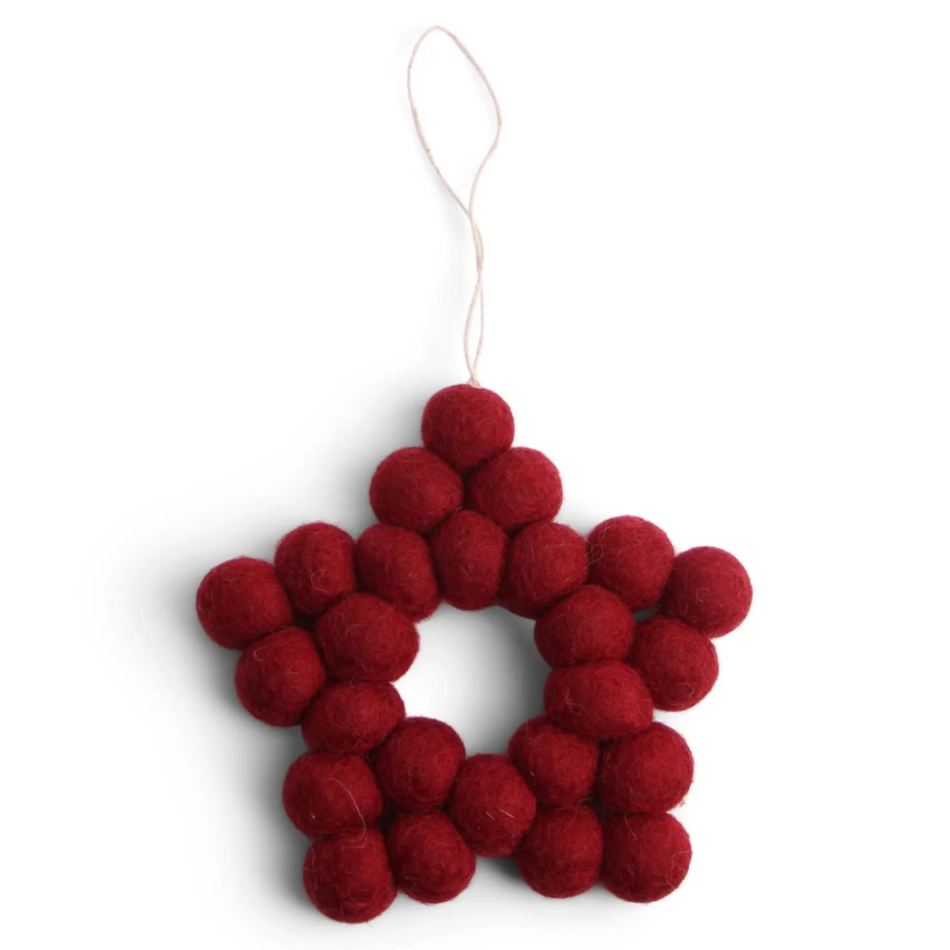 En Gry & Sif Felt Christmas Tree Decoration - Bauble Star| Felt Christmas Tree Decorations