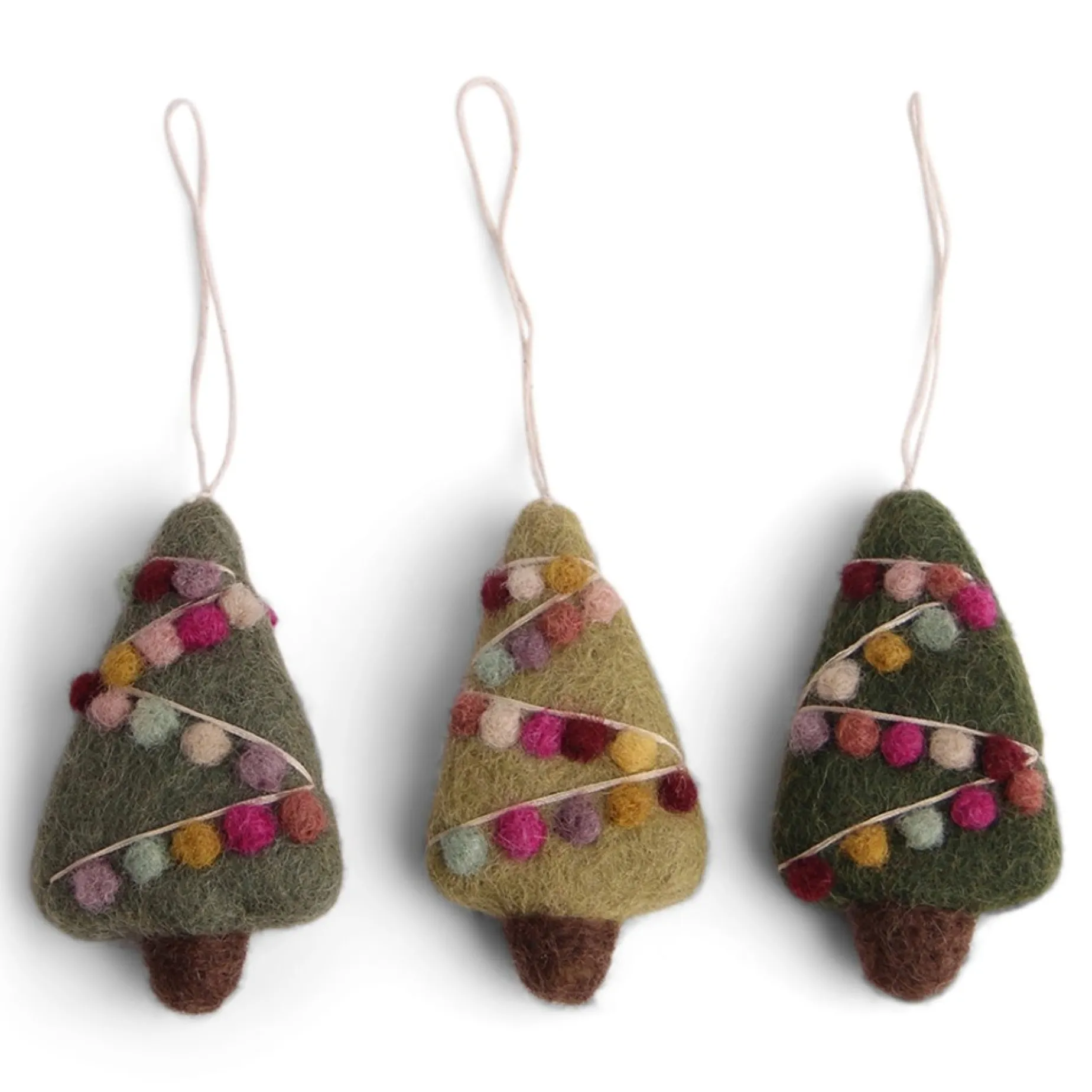 En Gry & Sif Felt Christmas Tree Decoration - Decorated Trees (Set Of 3)| All Tree Decorations