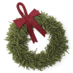 En Gry & Sif Felt Christmas Wreath - Green Wreath With Red Bow (Small)| Wreaths