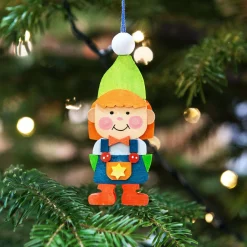 Graupner Gnome Children (Boy In Green) - Christmas Tree Decoration| All Tree Decorations