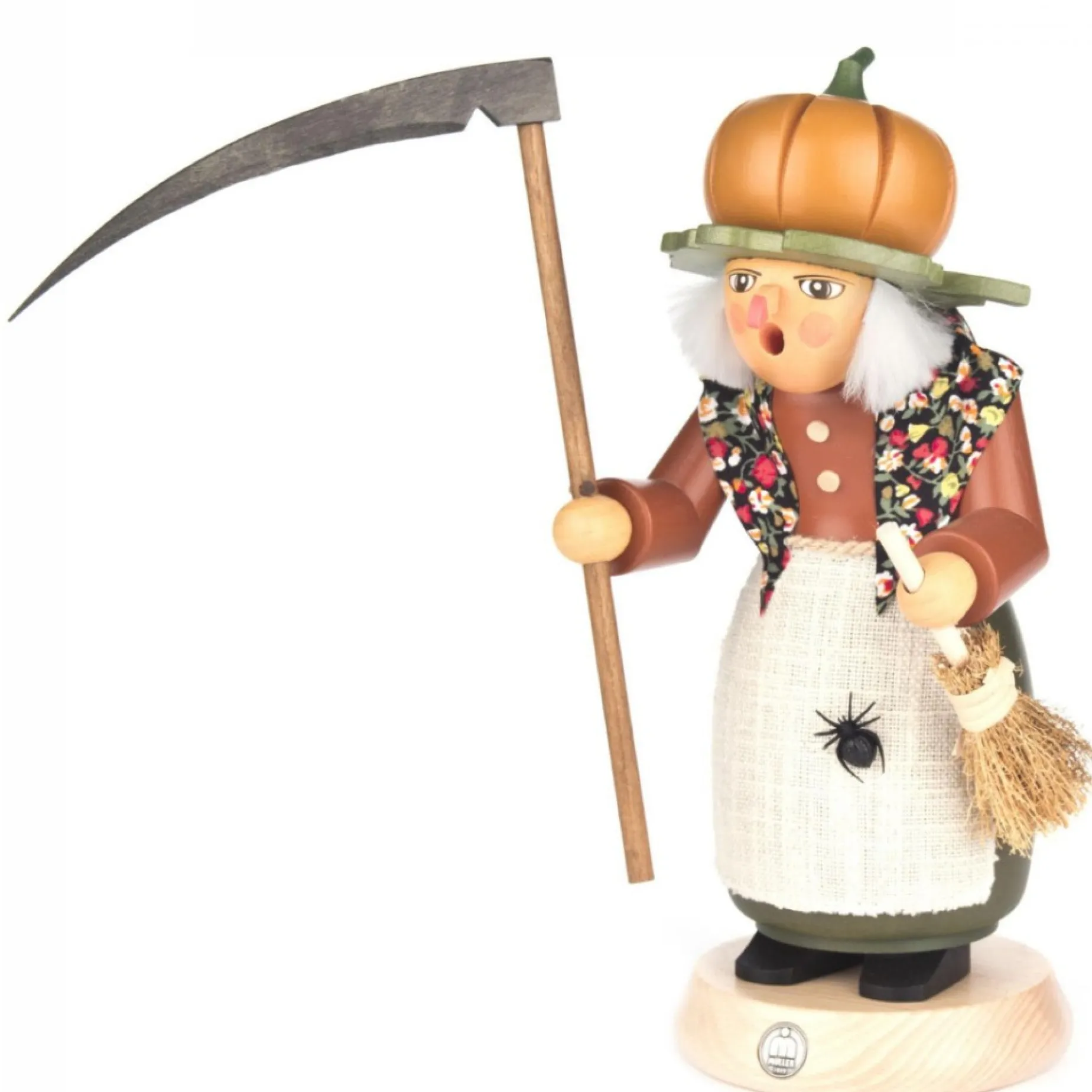Erzgebirge Handarbeit Incense Burner - Premium - Witch With Sickle| Fall Incense Burners
