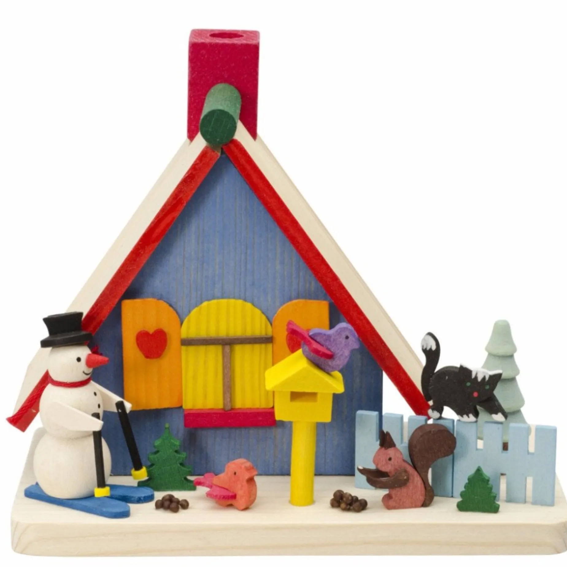 Graupner Incense Burner (House) - Snowman And Christmas Forest Friends| House Shaped Incense Burners