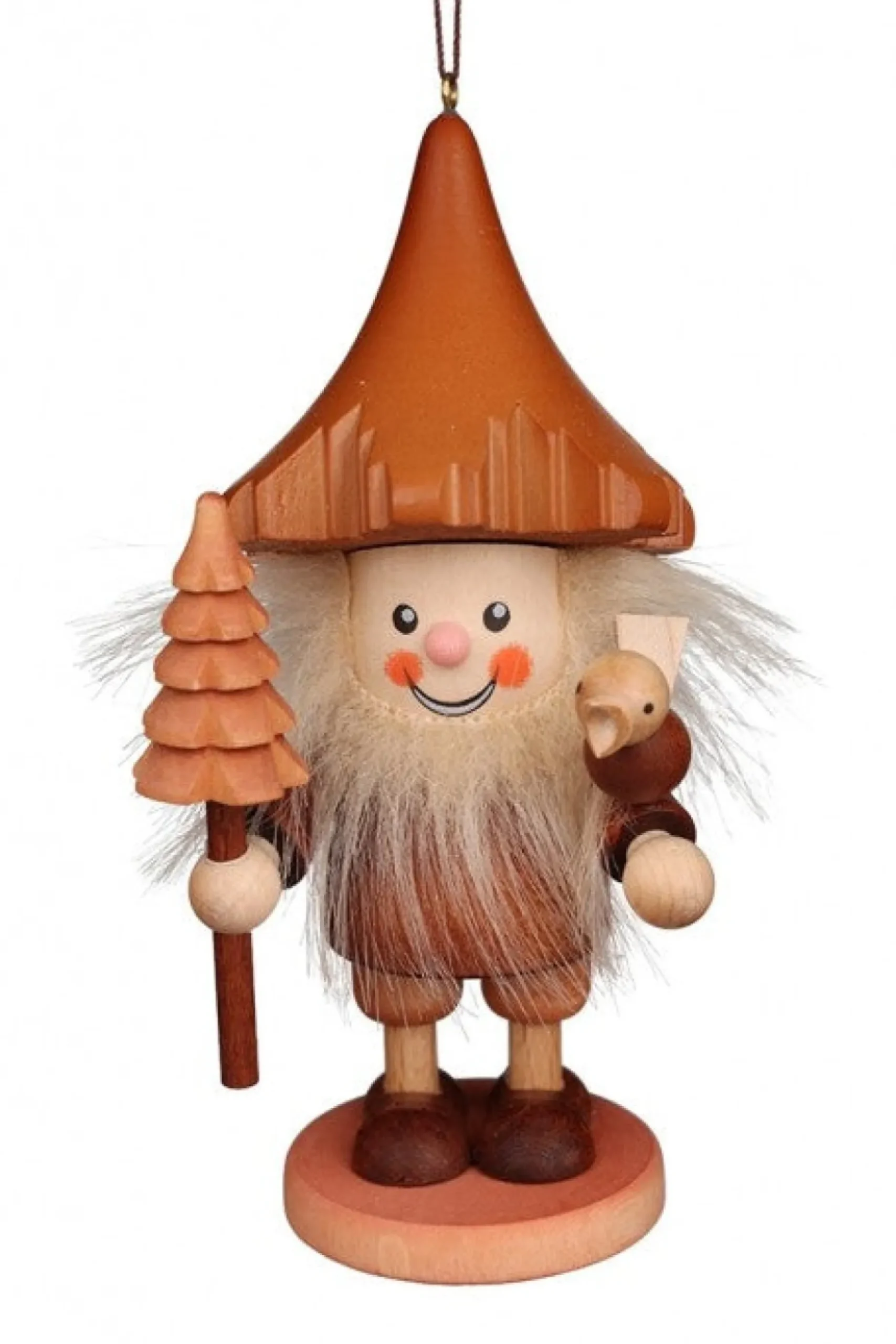 Christian Ulbricht Large Gnome Christmas Tree Decoration - Woodsman With Bird| All Tree Decorations