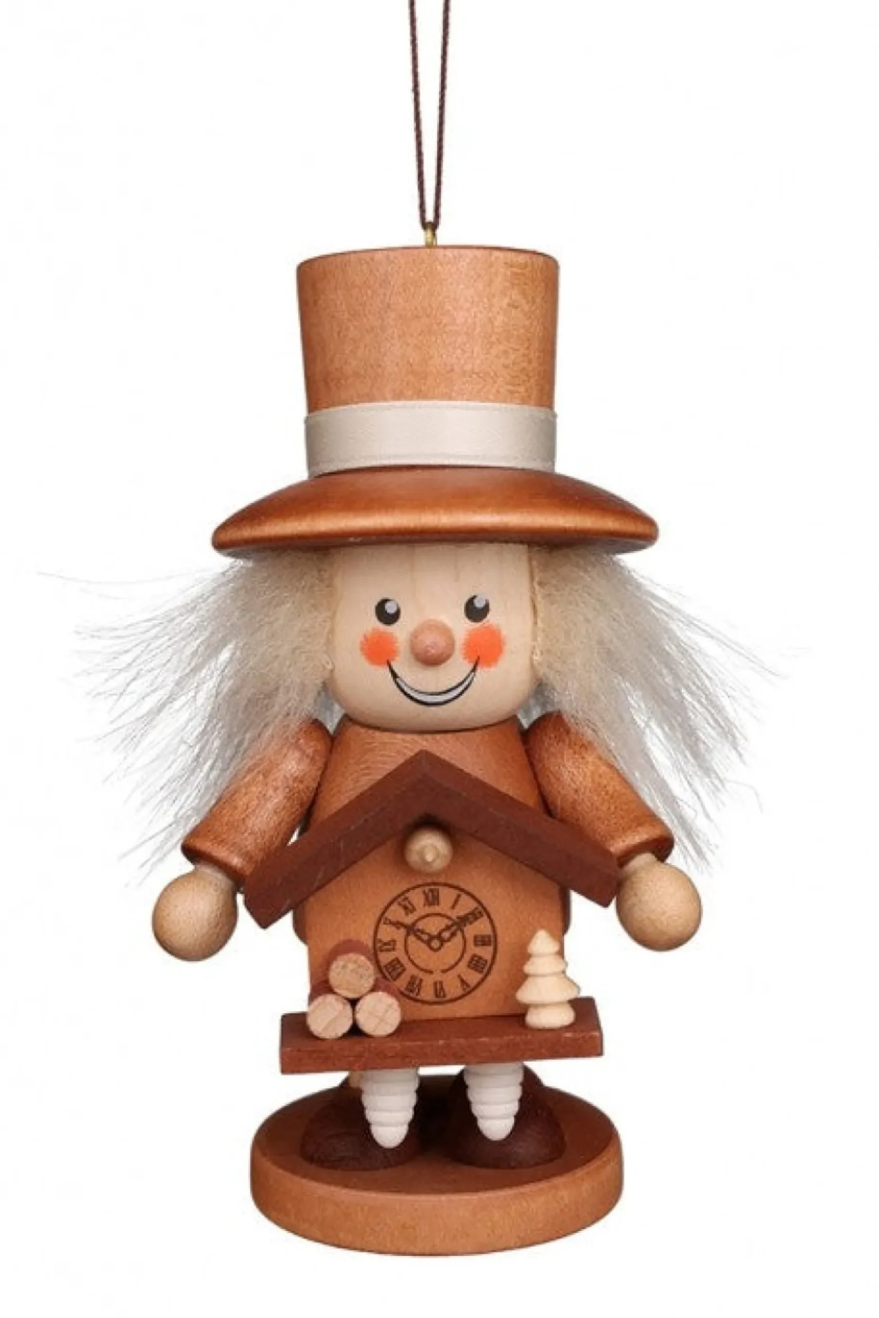 Christian Ulbricht Large Gnome Christmas Tree Decoration - Cuckoo Clock Maker (Natural)| All Tree Decorations