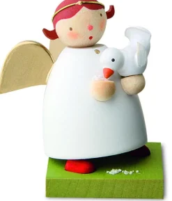 Gunter Reichel Little Angel Figurine - Guardian Angel Feeding A Little Dove| Guardian Angels