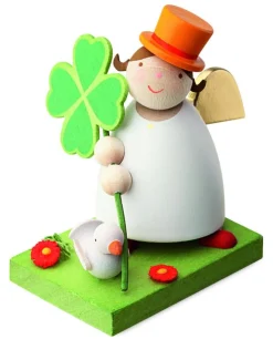 Gunter Reichel Little Angel Figurine - Guardian Angel With Lucky Clover And Dove| Guardian Angels