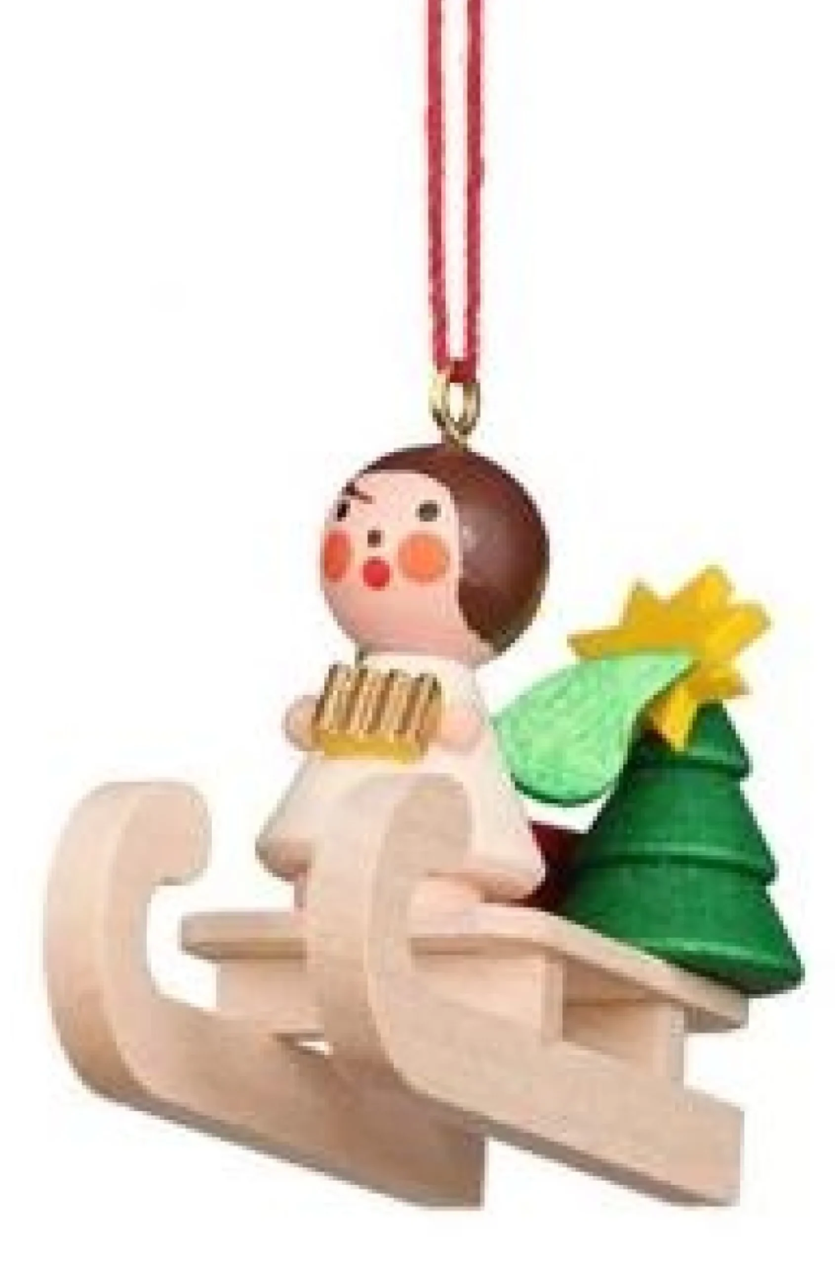 Christian Ulbricht Mini Angel - Sledding - Christmas Tree Decoration| All Tree Decorations