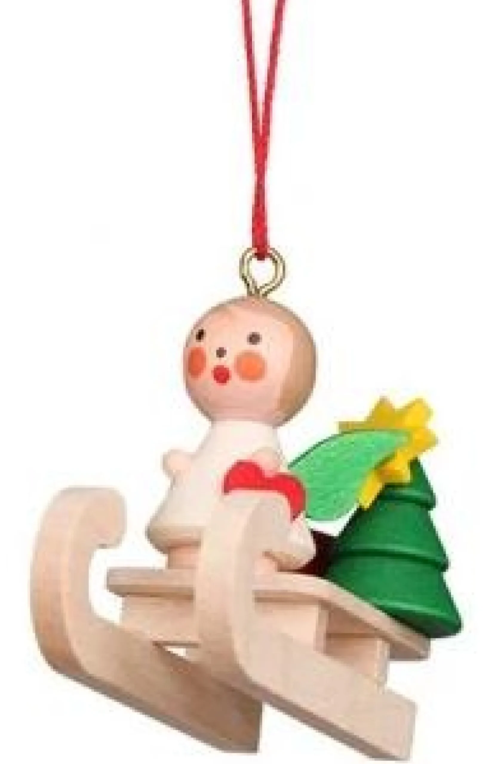 Christian Ulbricht Mini Angel - Sledding - Christmas Tree Decoration| All Tree Decorations