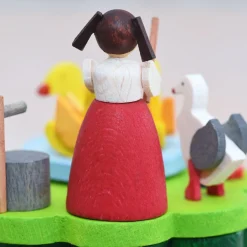 Graupner Music Box (Traditional Crank-Style) - Miniature Girl Feeding Geese| Music Boxes
