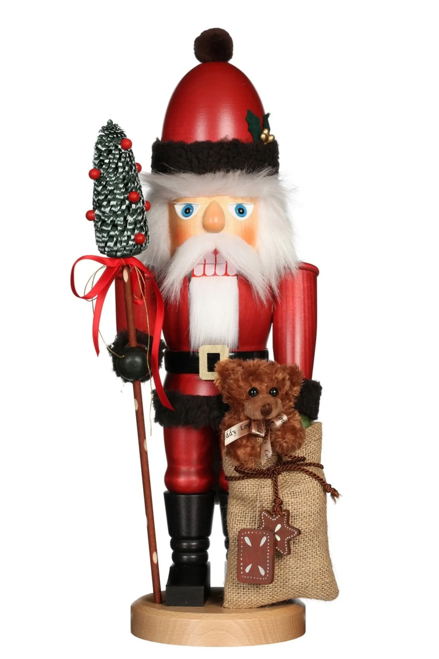Christian Ulbricht Nutcracker (Classic) - Santa Dressed In Red With Teddy| Classic Nutcrackers