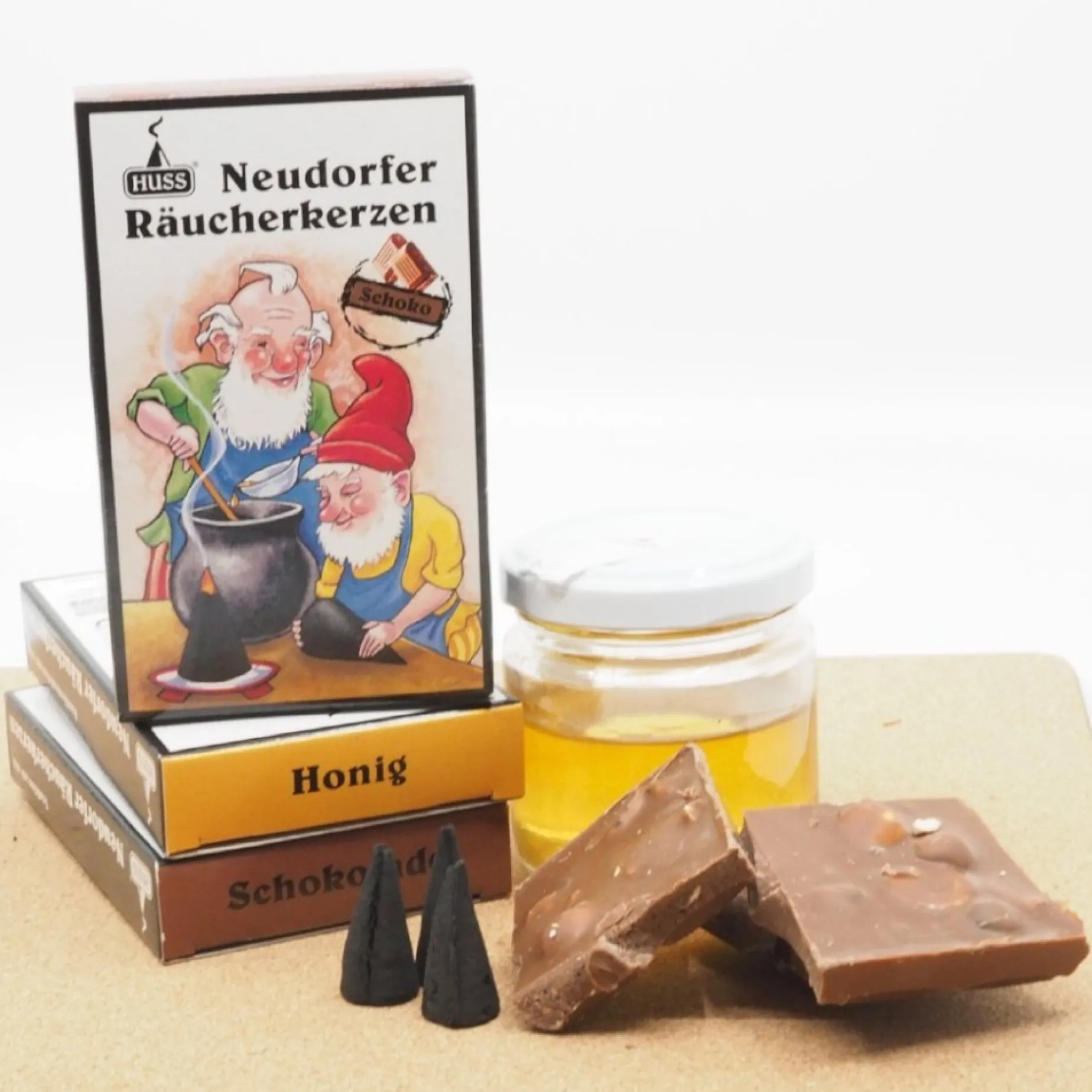 Jürgen Huss Premium Incense Cones (Regular-Sized) - 'Sweet Treats' 2-Pack - Chocolate & Honey| All Incense Burners