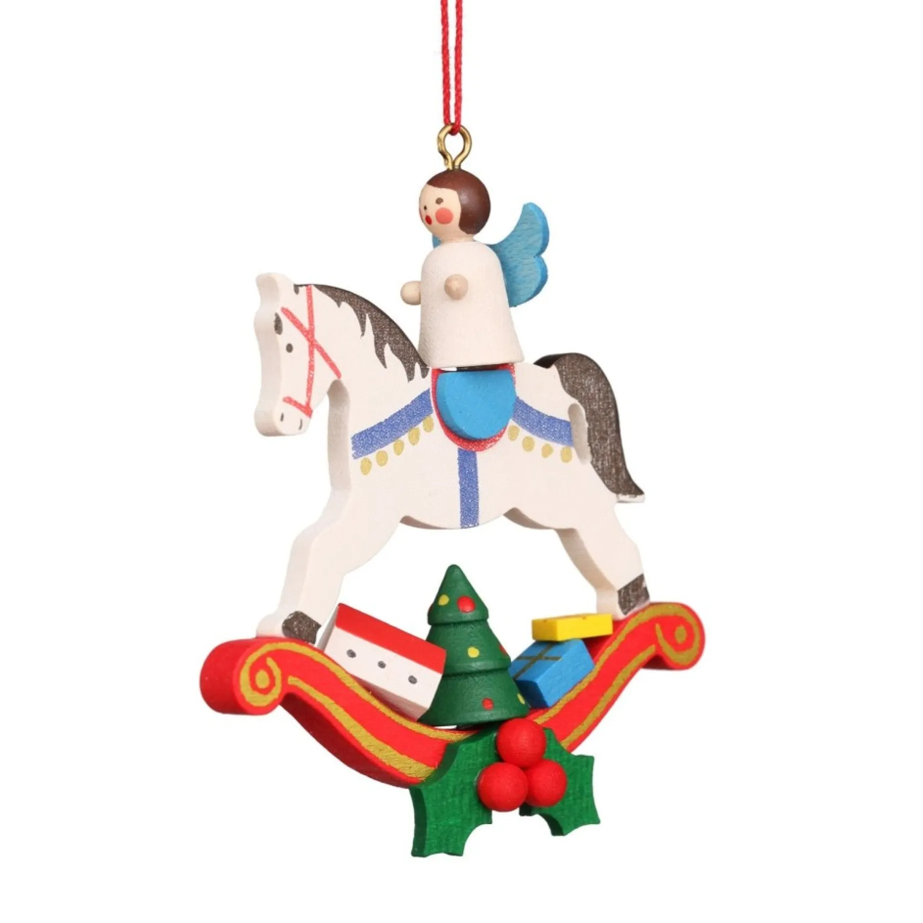 Christian Ulbricht Rocking Horse With Angel - Christmas Tree Decoration| All Tree Decorations
