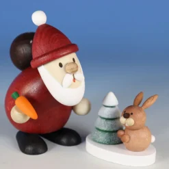 Paul Ullrich Weihnachtsmann Collectibles - Santa With Rabbit And Snowy Tree| Rudolph & Friends Collectibles